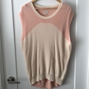 Wilfred with Silk & Cashmere Peach and Cream Knit Vest Women’s Medium